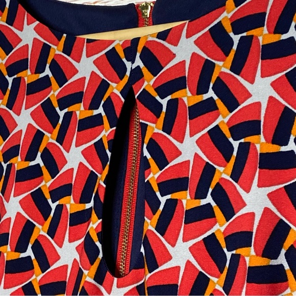 Taylor Geometric Floral Print Short Sleeve Shift Dress Sz 8 - Picture 6 of 12